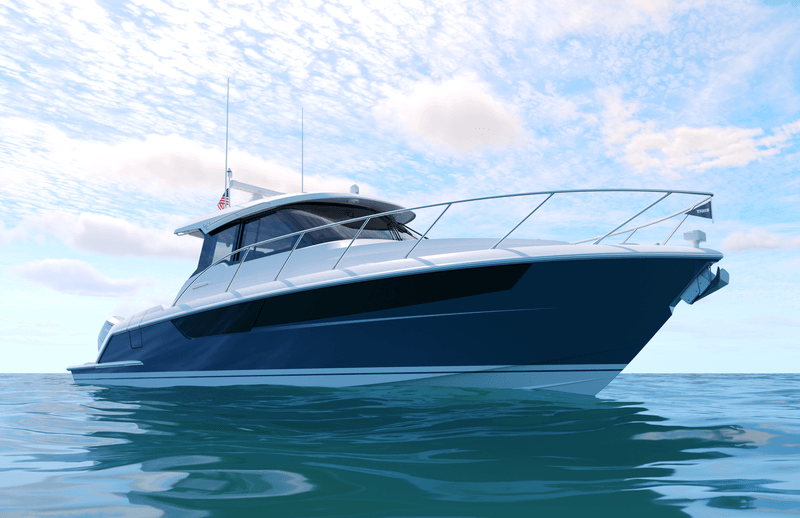 39 LE exterior rendering, view from waterline