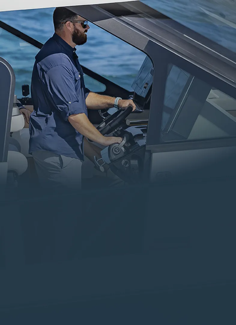 Captain's Log Image - Captain Driving at Helm to Starboard